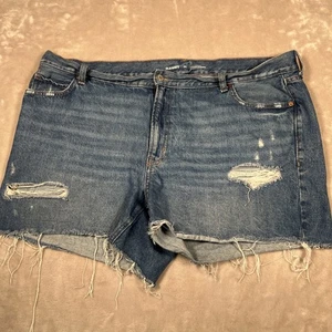 Old Navy Jean shorts blue distressed high rise og straight women’s size 20 - Picture 1 of 9