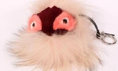 Fendi Auténtico Bugs Monster Bolso de Piel Dije Llavero Beige 14×24cm con Bolsa de Tela Foto 1 de 4