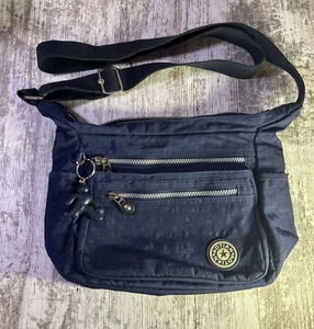 Borsa Aotian blu navy nylon tracolla 6 tasche - Foto 1 di 5