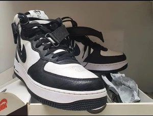 Nike stussy air force 1 mid black white UK 9.5 - Picture 1 of 6