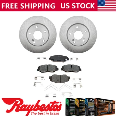 Передние тормозные диски + керамические тормозные колодки и оборудование для Honda Civic 2016-2019 годов выпуска - Изображение 1 из 4