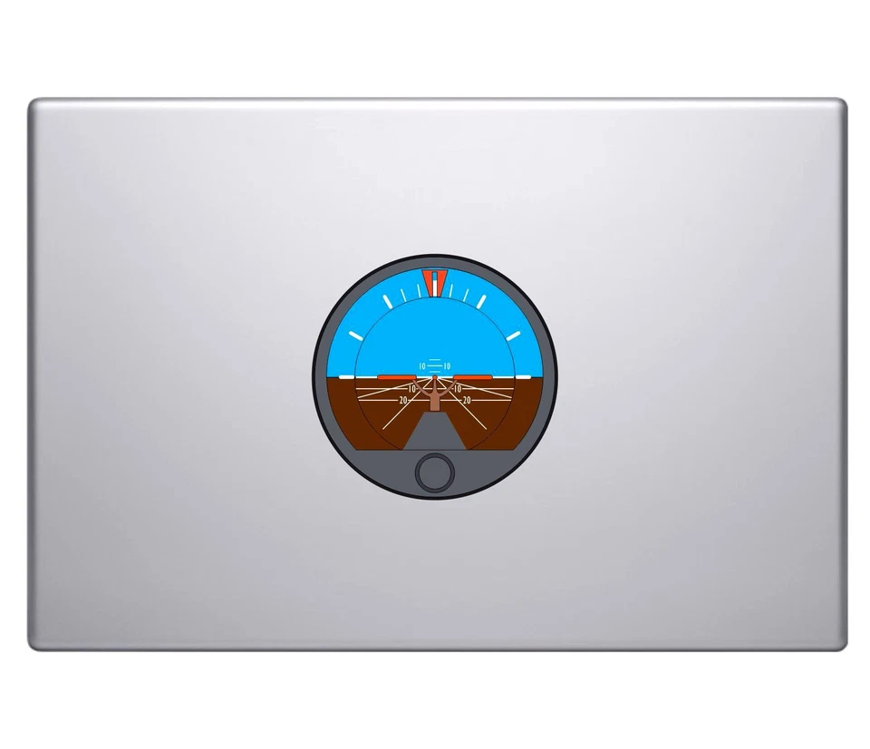 Attitude Indicator Macbook Pro Air Sticker  Decal Aviator Airplane Laptop Decal - Image 1 of 1