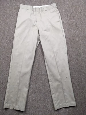 Pantalones de Trabajo DICKIES 874 Para Hombre 34x32 Caqui Ajuste Original Sarga Mezcla de Algodón Clásicos Foto 1 de 4