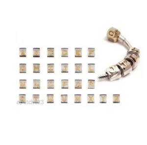 Chamilia Auténtica Plata de Ley con Cuentas Letras Oro 14k Varios RETIRADO NUEVO - Imagen 1 de 5