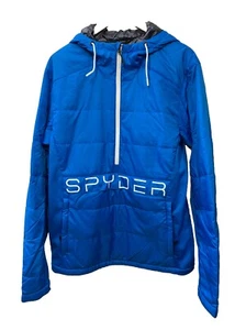 Spyder Insulated Anorak Force Ski Jacket Men's Size L Long Sleeve Blue 229502 - Picture 1 of 7
