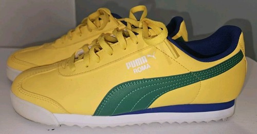 Puma Roma Brasile Tarassaco Verde Blu Gioventù 6.5C Sneakers Scarpe Casual FIFA
