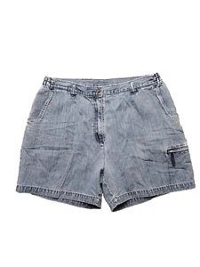 Vtg Woolrich Womens Light Denim Cargo Shorts 35" Waist Cotton Thailand 1985 - Picture 1 of 12