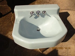 KOHLER BLUE  CAST IRON BATH BATHROOM SINK  CAN SHIP!!!! - Picture 1 of 9
