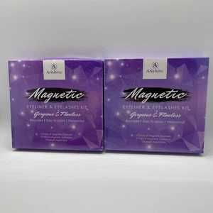 2 sealed Arishine Magnetic Eyelashes Kit & Eyeliner w/ Applicator No Glue Needed - Picture 1 of 2