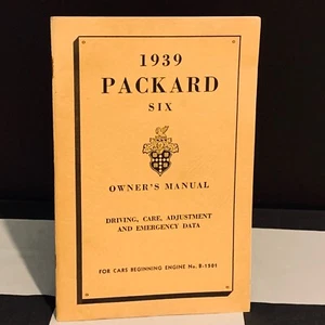 ORIGINAL 1939 PACKARD SIX 1700 MODELO DUEÑOS CONTROLADORES MANUAL DE INSTRUCCIONES - Imagen 1 de 5