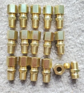 (15) 1/4" x 1/8" Kompression x NPT-Stecker Adapter Rohrverschraubung Rohrverbinder LOT  - Bild 1 von 1