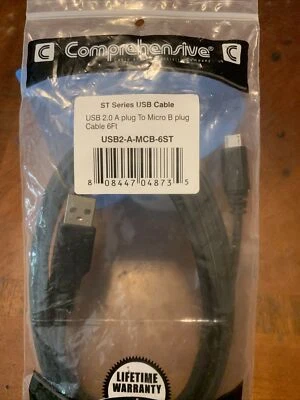Comprehensive 6' USB A Male to Micro USB B Male Cable #USB2AMCB6ST - Image 1 of 4