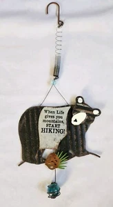 Hanging Metal Decoration w/spring ~ When Life gives you mountains START HIKING - Picture 1 of 7