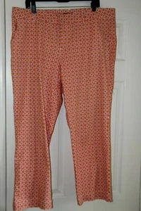 BACCINI WOMENS ORANGE RED COTTON STRETCH PANTS 16 - Picture 1 of 2