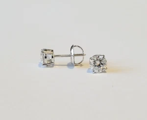 1.00 Carat Charles & Colvard Moissanite Stud Earrings in 14k Gold - Picture 1 of 6
