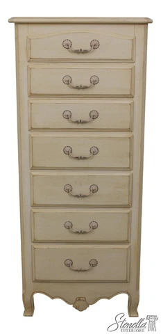 F57049EC: ETHAN ALLEN Country French Off White Lingerie Chest Cover