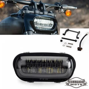 Motorcycle LED Headlight w/ Extension Bracket For Harley Fat Bob FXDF 2008-2017 - Picture 1 of 9