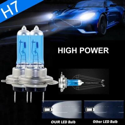H7 Xenon Headlight Bulbs Super White 8500k Lamp Light UK1 Light Effect Hid D5E9 - Image 1 of 4