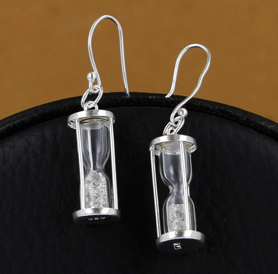 Pendiente para mujer de plata de ley 925 con polvo de diamante de 1 quilate Foto 1 de 1