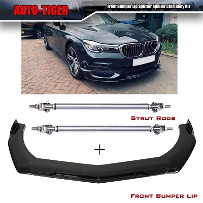 Kit de alerón divisor de parachoques delantero negro brillante para serie 5 7 E60 F10 F07 G11 Foto 1 de 4