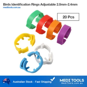 Chicken Identification Rings, Adjustable, Poultry, Birds, Leg Bands, Clip, 24mm - Picture 1 of 5