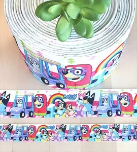 7/8, 1.5 & 3" (1 YD) Blue Dog Grosgrain Ribbon Character Ribbon - Picture 1 of 1