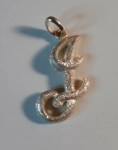 COLGANTE PERSONALIZADO PLATA ESTERLINA 925 BLING LETRA INICIAL "F" USADO 1" Sólido 2,6g - Imagen 1 de 5