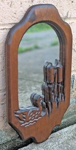 Vintage Antik Holz Oval Wand Akzent Deko Bett Bad Zimmer Spiegel Glas - Bild 1 von 4