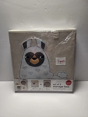 3 Sprouts Storage Bins Llama & Sheep 13x13x13” Set of 2 Fabric Cubes New - Image 1 of 3