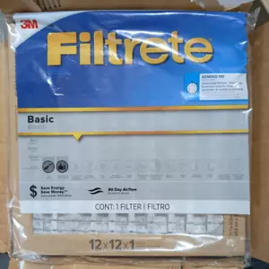 Filtrete 12" x 12" x 1" MERV 5 Basic Pleated Air Filter - Box of 18 Filters! - Picture 1 of 3