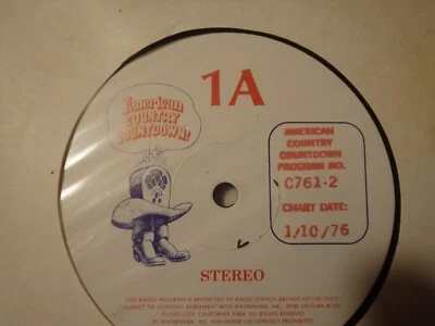 American Country Countdown Jan 10th, 1976. Vintage country top 40 radio show. - Image 1 of 4