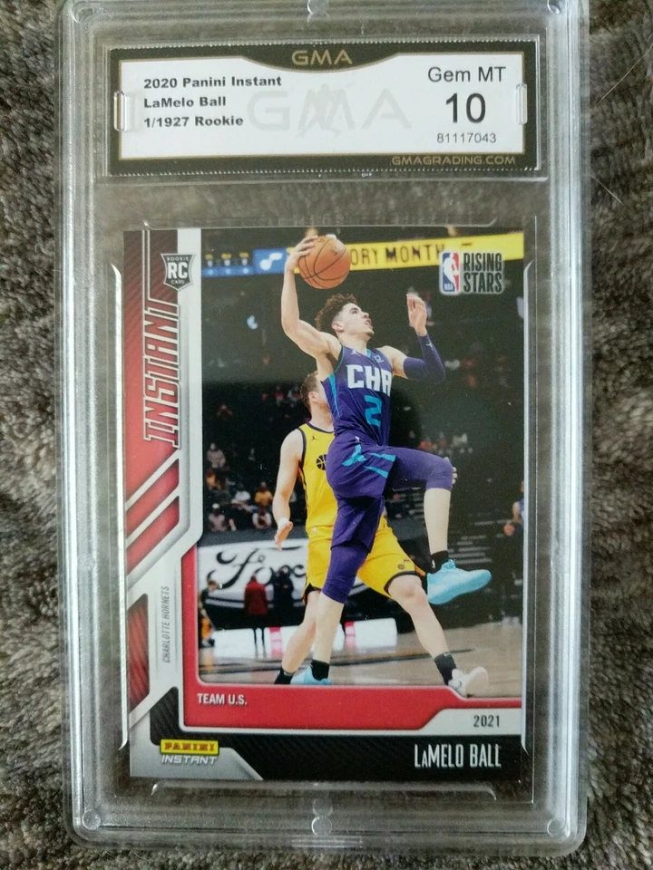 2021 PANINI INSTANT NBA RISING STARS TEAM U.S. LAMELO BALL RC GMA 10 1 of 1927 - Image 1 of 2