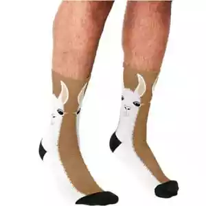Alpaca Llama Animal Cute Crew Socks Print Men Women Gag Gift - Picture 1 of 4