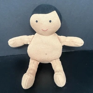 Lovevery Organic Cotton Baby Doll Plush Black Hair Brown Tan Skin 9” Montessori - Picture 1 of 7