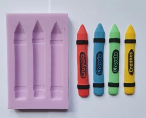 CRAYONS SILICONE MOULD FOR CAKE TOPPERS, RESIN CLAY, FONDANT ETC - Picture 1 of 1