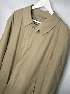 Jaeger Trench Coat Mens Large Beige Mac Removeable Lining Long Jacket 42R - Picture 1 of 10