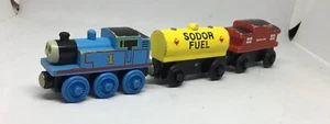 Thomas Train Engine  and Car Lot of 2 wooden train 3 Pices used - Picture 1 of 5