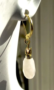 Rosa Rosenquarz Ananas Ohrringe Gold Pl Hebel Rücken Sommer Hochzeit Strand - Bild 1 von 5