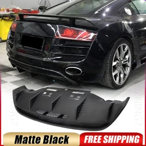 For Audi R8 GT V8 V10 Coupe 10-2015 Matte Black Rear Bumper Lip Diffuser Spoiler - Picture 1 of 10