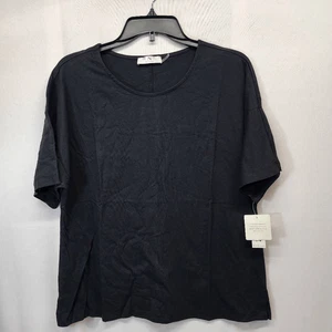 Top Natori Breeze negro calce relajado manga corta para mujer talla M nuevo con etiquetas UC5233 - Imagen 1 de 6