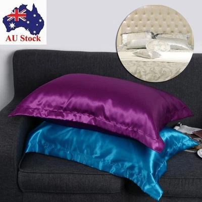 Colors Cushion Cover Bedroom Decor Satin Pillowcases Imitation Silk Pillow Case - image 1 of 4