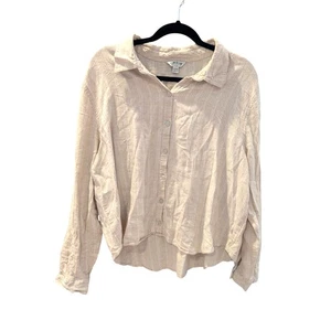 Orvis Beige Button Up Shirt XXL Linen Blend Coastal Grandma Boxy Fit Top - Bild 1 von 6