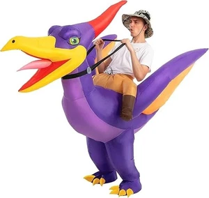 Inflatable Dragon Costume, Purple Riding a Pteranodon Costumes, Halloween - Picture 1 of 6