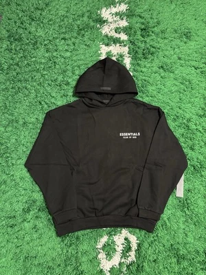 Fear Of God Essential Fleece Hoodie- FW24 BLACK WHITE- 100% AUTENTIC - Image 1 of 4