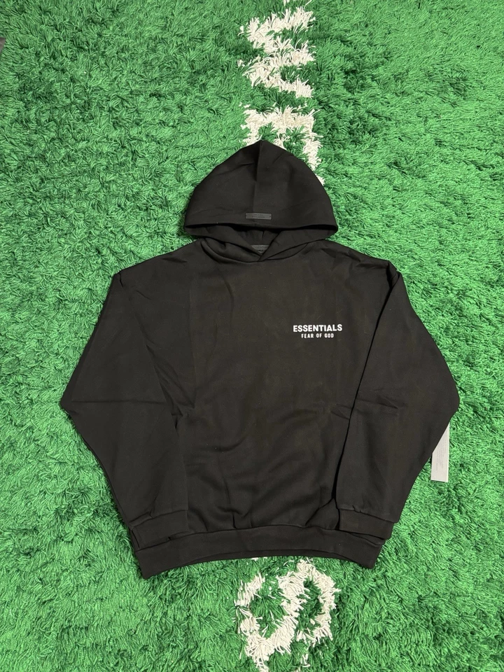 Fear Of God Essential Fleece Hoodie- FW24 BLACK WHITE- 100% AUTENTIC - Image 1 of 4