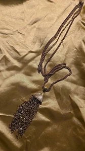 Collar borla oro cadenas 2 capas. 1 bisutería corta y 1 larga - Imagen 1 de 3