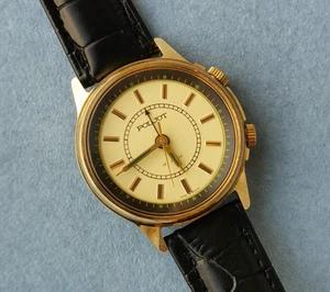 Rare Watch Poljot SIGNAL m.2812.1 Mechaniсal ALARM Cricket WORK WELL RU 1990"s - Picture 1 of 23