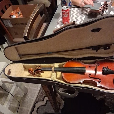 vintage copy of antonius stradivarius violin With Case and bow - Image 1 of 4