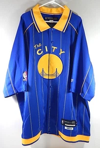 Camisa de calentamiento San Francisco Warriors Reebok Hardwood Classics a rayas 4XL alta - Imagen 1 de 4