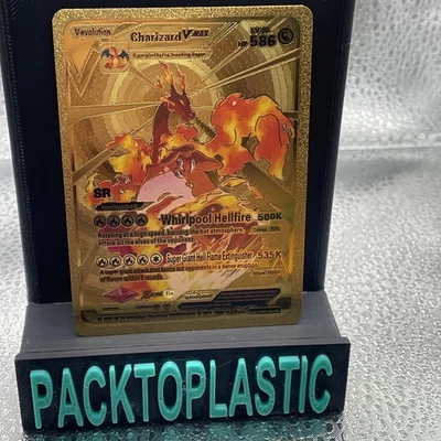 Pokemon Gold Foil Charizard VMAX V Evolution SMP 26-44 586 HP Promo P2 Texture - Image 1 of 2